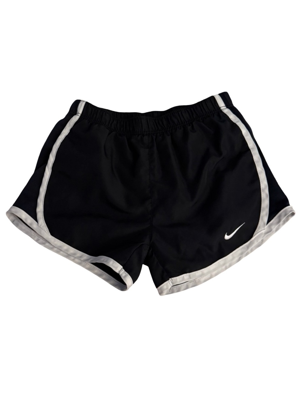 Nike Dri-FIT Girls Black White Athletic Running Shorts Size 6